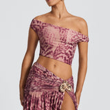 Magenta Orchidea Patterned Eva Top