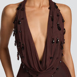 Fabia Maxi Dress - Plum Brown
