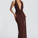 Fabia Maxi Dress - Plum Brown