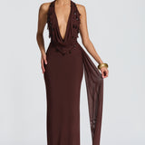 Fabia Maxi Dress - Plum Brown