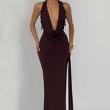 Fabia Maxi Dress - Plum Brown