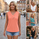 🔥2026-os Női V-Nyakú Gombos Laza Tank Top