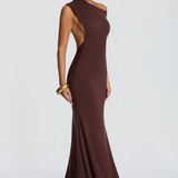 Fiora Maxi Dress - Plum Brown