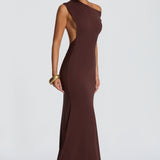 Fiora Maxi Dress - Plum Brown