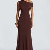 Fiora Maxi Dress - Plum Brown