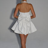 Elephant Ivory Georgette Mini Dress