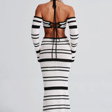 Georgia Maxi Skirt - Black/White