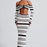 Georgia Maxi Skirt - Black/White