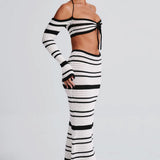 Georgia Maxi Skirt - Black/White