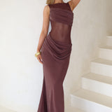 Gracelyn Maxi Dress - Plum Brown