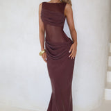 Gracelyn Maxi Dress - Plum Brown