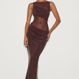 Gracelyn Maxi Dress - Plum Brown