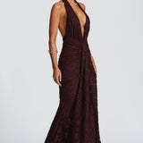 Guinevere Maxi Dress - Plum Brown
