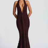 Guinevere Maxi Dress - Plum Brown