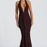 Guinevere Maxi Dress - Plum Brown