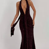 Guinevere Maxi Dress - Plum Brown