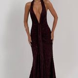 Guinevere Maxi Dress - Plum Brown