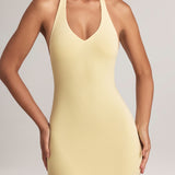 Lemon Sherbet Colored Modal Halter Maxi Dress