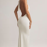 White Modal Halterneck Maxi Dress
