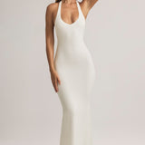 White Modal Halterneck Maxi Dress