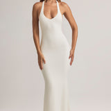 White Modal Halterneck Maxi Dress