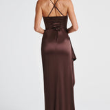 Helen Maxi Dress - Plum Brown