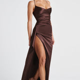 Helen Maxi Dress - Plum Brown