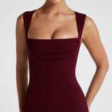 Helena Maxi Dress - Cherry Patent