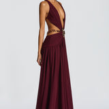 Indianna Maxi Dress - Cherry Patent