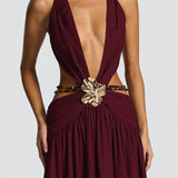 Indianna Maxi Dress - Cherry Patent
