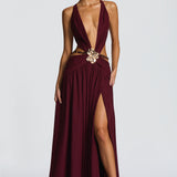 Indianna Maxi Dress - Cherry Patent