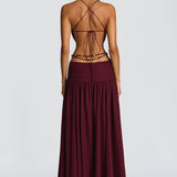 Indianna Maxi Dress - Cherry Patent