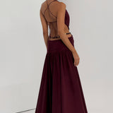 Indianna Maxi Dress - Cherry Patent