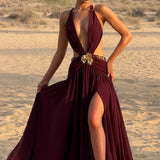 Indianna Maxi Dress - Cherry Patent
