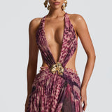 Indianna Maxi Dress - Magenta Orchid Pattern