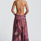Indianna Maxi Dress - Magenta Orchid Pattern