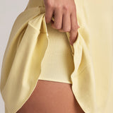 Lemon Sherbet Off-Shoulder A-Line Mini Dress