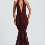 Janessa Maxi Dress - Cherry Patent