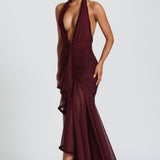 Janessa Maxi Dress - Cherry Patent
