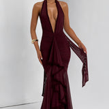 Janessa Maxi Dress - Cherry Patent