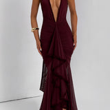 Janessa Maxi Dress - Cherry Patent