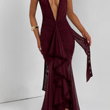 Janessa Maxi Dress - Cherry Patent