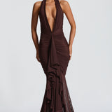 Janessa Maxi Dress - Plum Brown