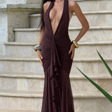 Janessa Maxi Dress - Plum Brown