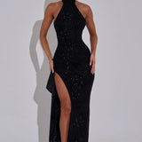 Joelle Maxi Dress - Black Sparkle