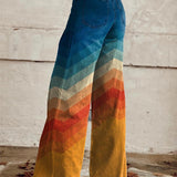 Léa - Elegáns Retro Zigzag Nadrág