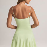 Sage Green Ruffled A-Line Mini Dress