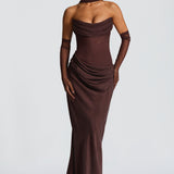 Liora Maxi Dress - Plum Brown