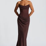 Liora Maxi Dress - Plum Brown