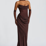 Liora Maxi Dress - Plum Brown